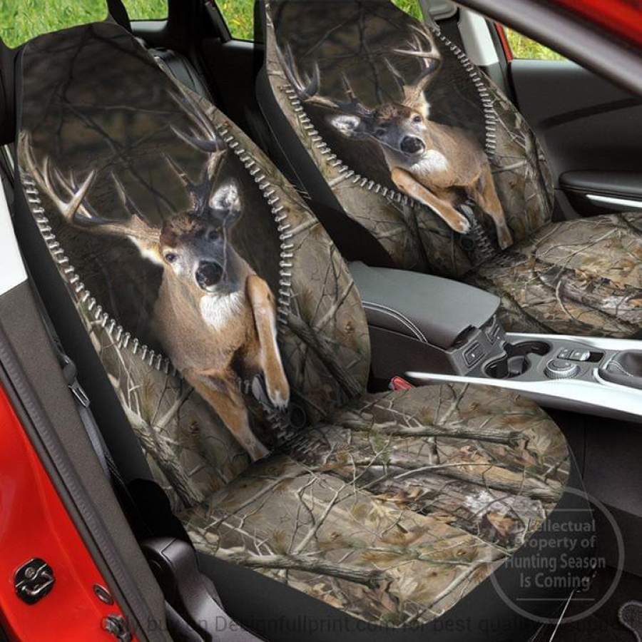 Camo Deer Hunting Car Seat Cover