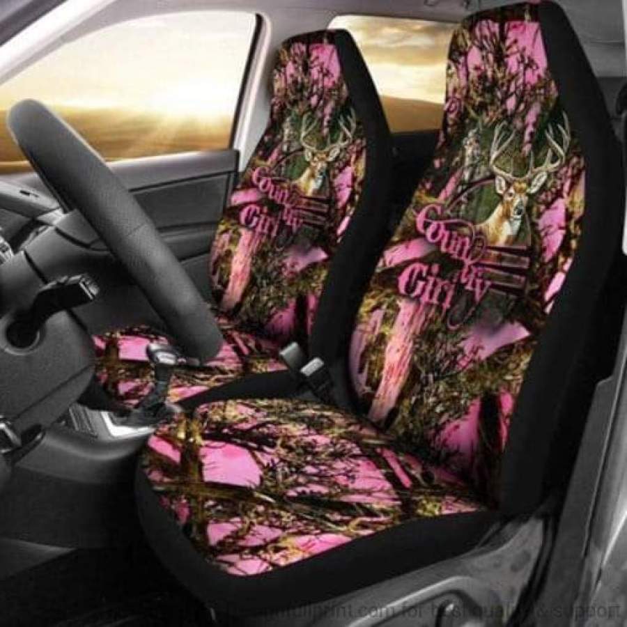 Country Girl Camo Deer Hunting Car Seat Cover