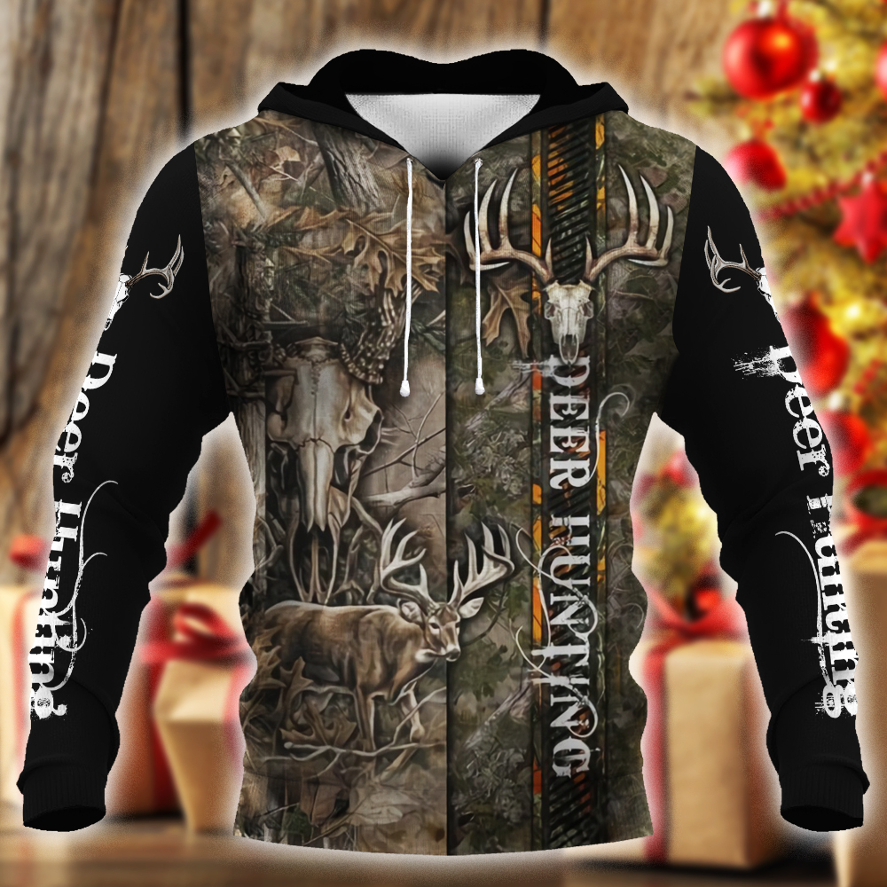 Deer Hunting 3D All Over Print, Adult Unisex 3D Hoodie T Shirt Plus Size S-5Xl