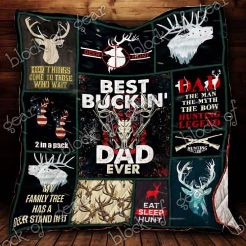 Best Buckin Dad Ever Deer Hunting Quilt PS291 Block Of Gear?