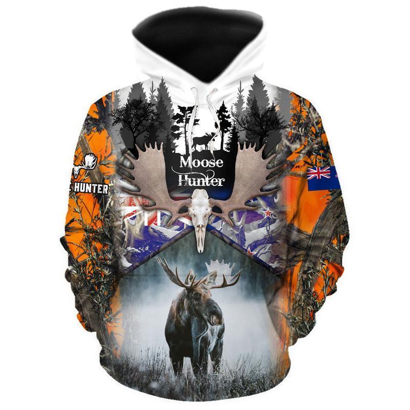 Moose Hunting Us Flag 3D All Over Print | Unisex | Adult Unisex 3D Hoodie T Shirt Plus Size S-5Xl