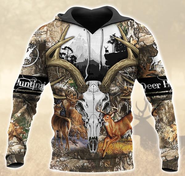 Deer Bone Hunting 3D All Over Print | Unisex | Adult Unisex 3D Hoodie T Shirt Plus Size S-5Xl