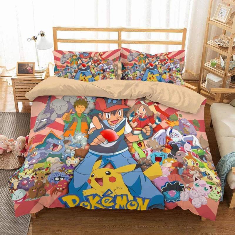 3D Customize Pokemon Bedding Set Duvet Cover Set Bedroom Set Bedlinen