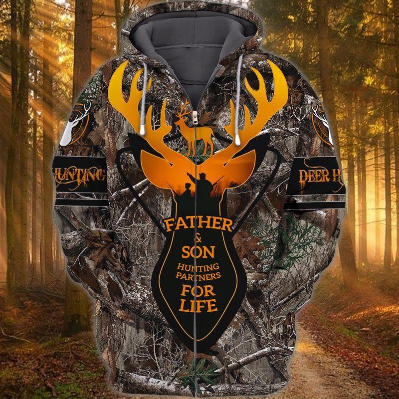 Hunting Father And Son 3D Nmd 3D All Over Printed Unisex Hoodie Zip Hoodie T-Shirt Plus Size S-5Xl