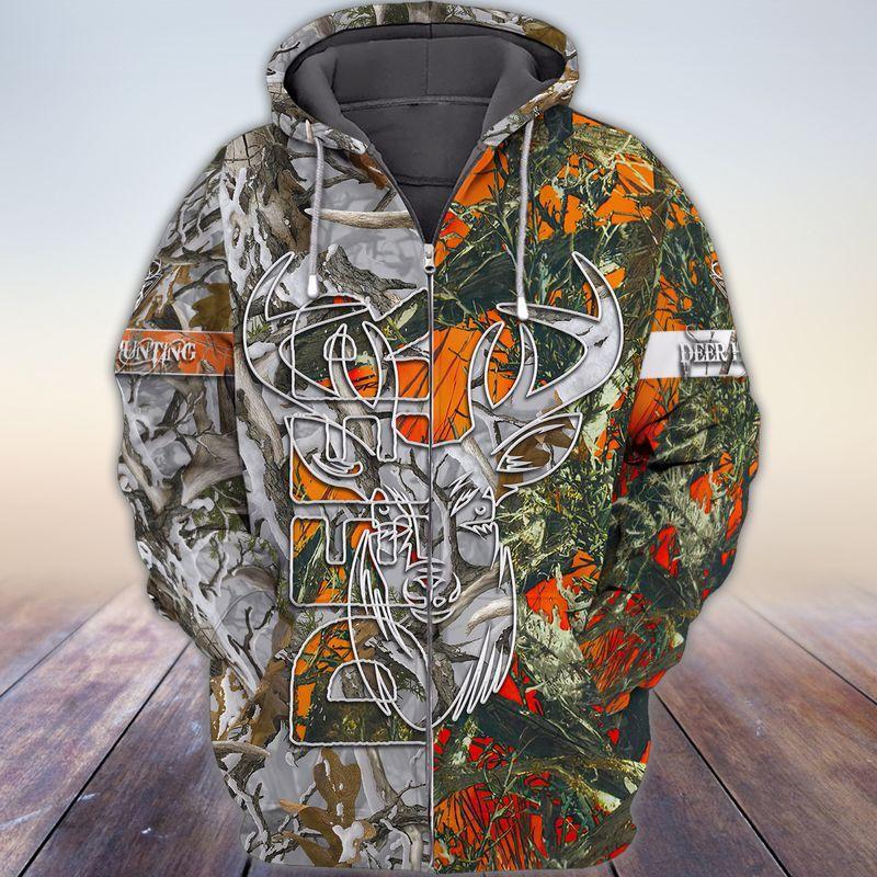 3D Full Print Deer Hunting 3D All Over Printed Unisex Hoodie Zip Hoodie T-Shirt Plus Size S-5Xl