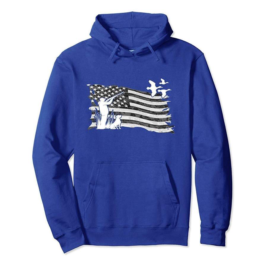 American Flag Hunting Duck Hoodies Gift For Hunting Lover