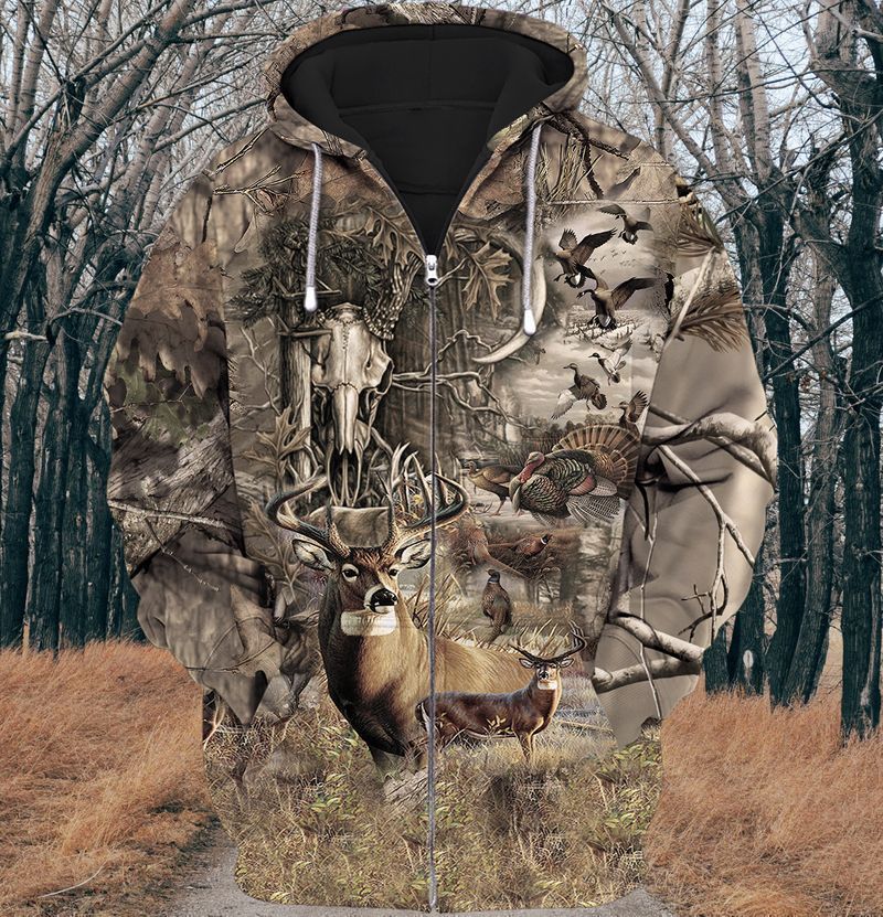 3D Full Print Hunting3D All Over Printed Unisex Hoodie Zip Hoodie T-Shirt Plus Size S-5Xl