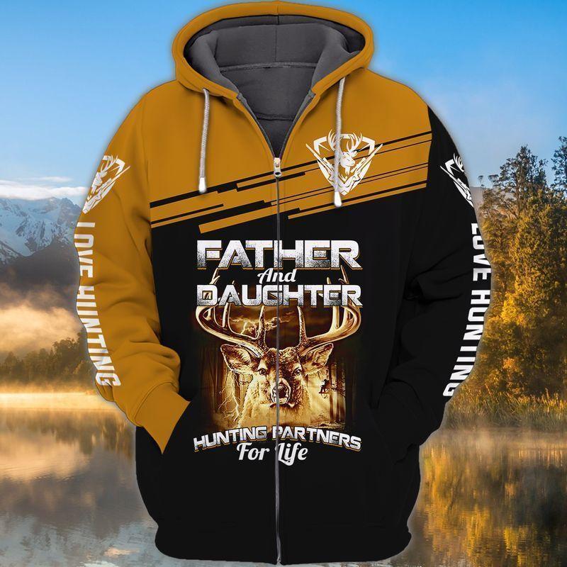 Father And Daughter Hunting 3D Full Print 3D All Over Printed Unisex Hoodie T-Shirts Plus Size S-5Xl