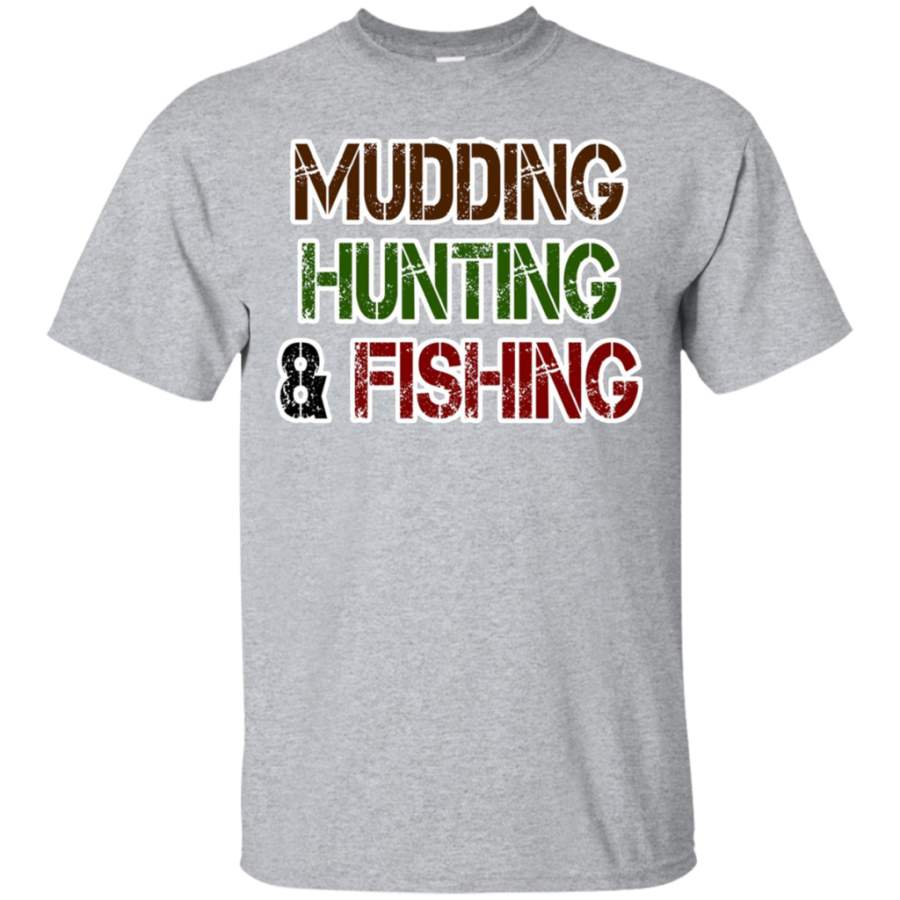 Awesome Mudding Hunting _ Fishing T-Shirt Funny Trucker Hunter Tee