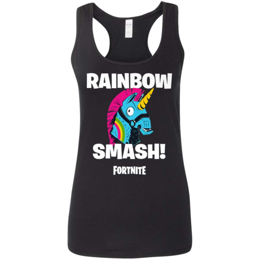 Amazing Fortnite Rainbow Smash G645RL Ladies’ Softstyle Racerback Tank