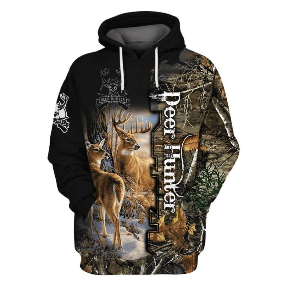 Beautiful Deer Hunting Camo Branded Unisex Hoodie