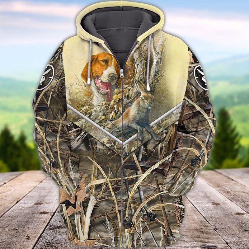 Love Beagle Hunting Rabit 3D Hoodie Pullover Long Sleeve Hooded Sweatshirt All Over Print Plus Size S-5Xl