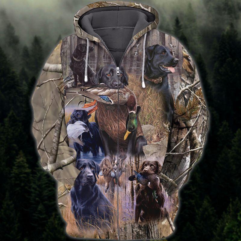 Labrador Duck Hunting 3D Hoodie Pullover Long Sleeve Hooded Sweatshirt All Over Print Plus Size S-5Xl