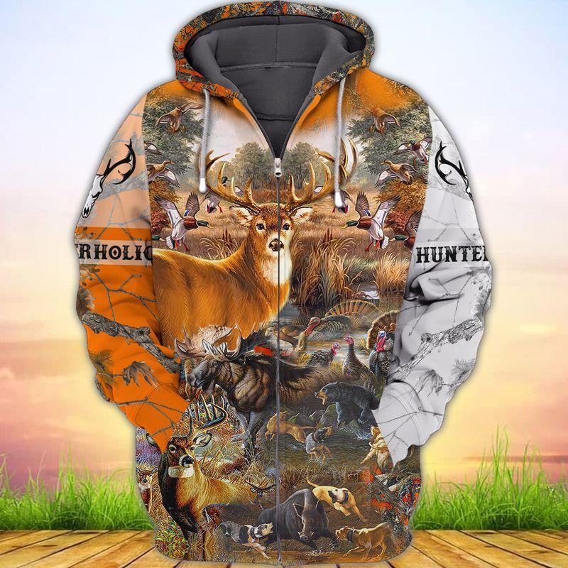 Deer Hunting 3D Hoodie Pullover Long Sleeve Hooded Sweatshirt All Over Print Plus Size S-5Xl