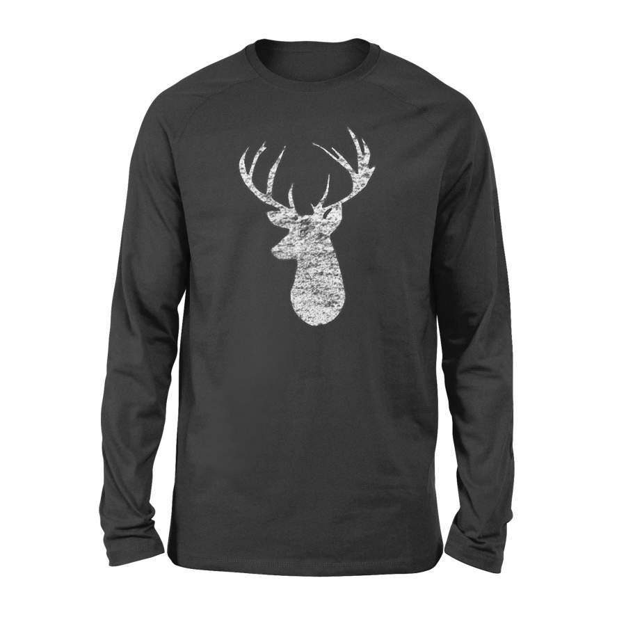 Camouflage Flag Deer Hunting 2-Sided T-shirt – Standard Long Sleeve