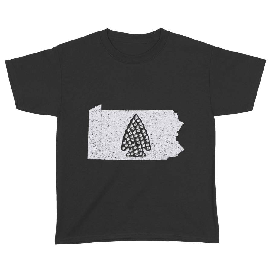 Arrowhead Hunting TShirt Pennsylvania State Map – Standard Youth T-shirt