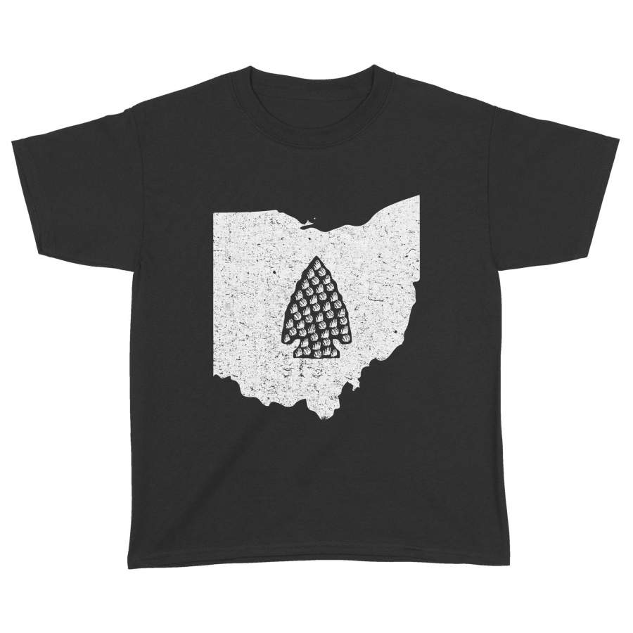 Arrowhead Hunting Ohio State Map Gift T-Shirt – Standard Youth T-shirt