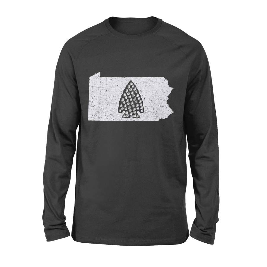 Arrowhead Hunting TShirt Pennsylvania State Map – Standard Long Sleeve