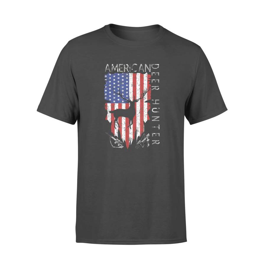 American Flag Deer Hunting – Gifts For Hunters Distressed US T-Shirt – Standard T-shirt