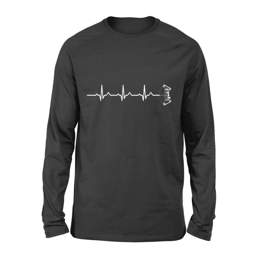 Archery Heartbeat With Bow Hunting Image Gift For Archer T-Shirt – Standard Long Sleeve