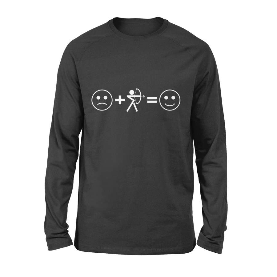 Bow Hunting Archery Makes Me Happy T-Shirt – Standard Long Sleeve