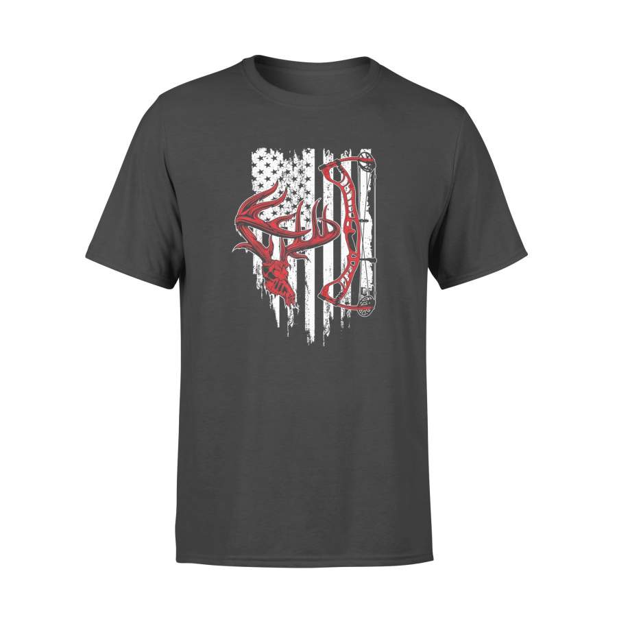 Archery Hunt Vintage American Flag Bow Hunting T-Shirt – Standard T-shirt