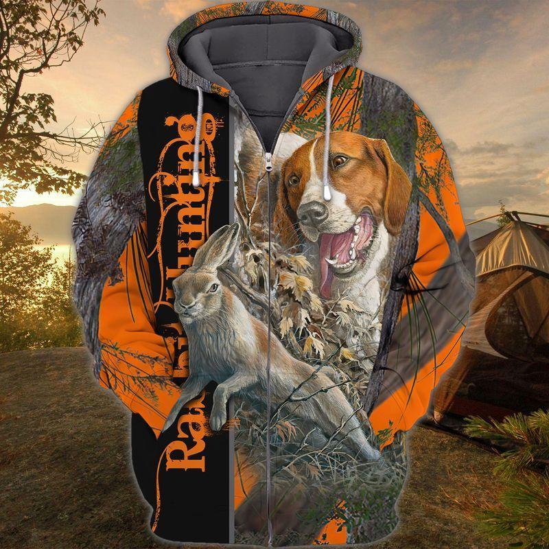 Rabit Hunting 3D Hoodie T Shirt All Over Print Plus Size S-5Xl