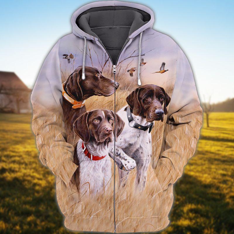 3D Dog Hunting 3D Hoodie T Shirt All Over Print Plus Size S-5Xl