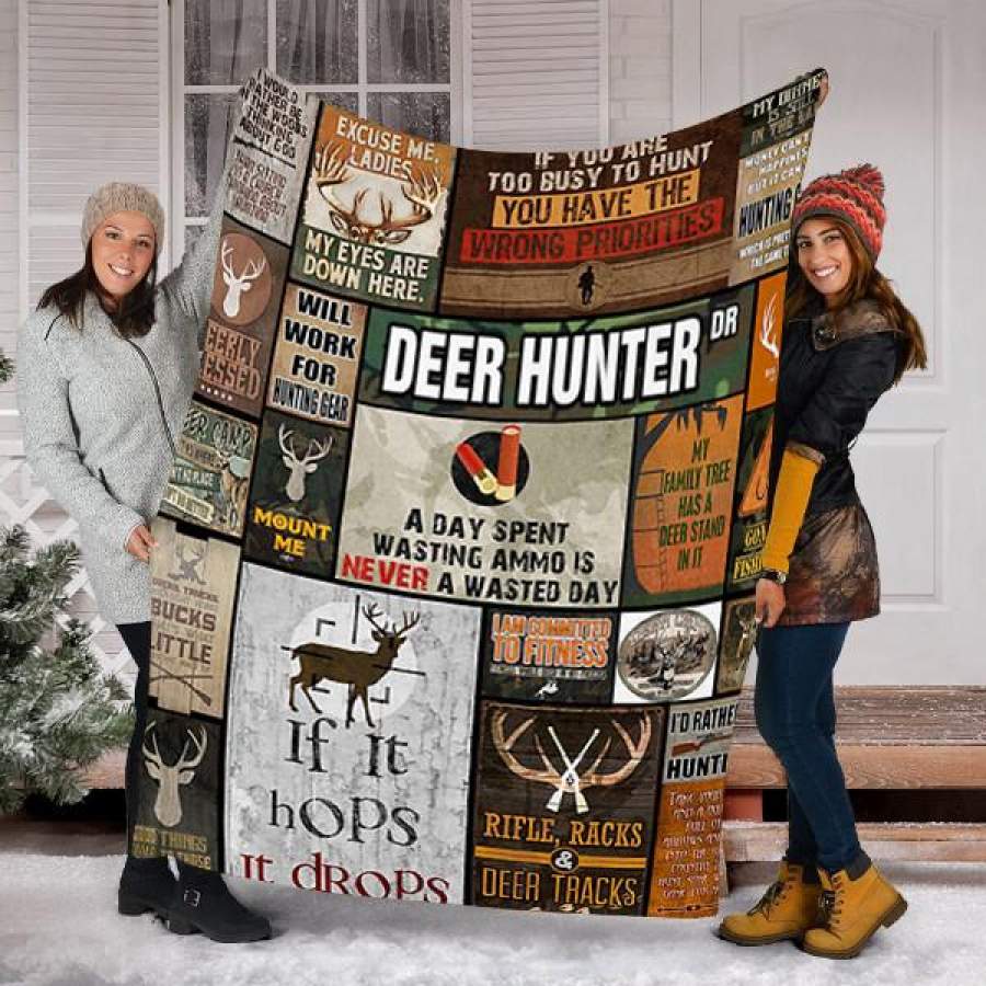 Custom Blanket Hunting Blanket – Perfect Gift For Dad – Fleece Blanket