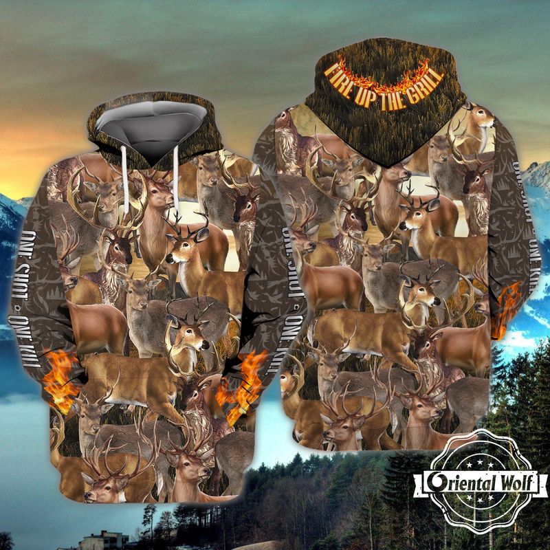 Ha97 3D Hunting Unisex 3D Hoodie T Shirt All Over Print Plus Size S-5Xl