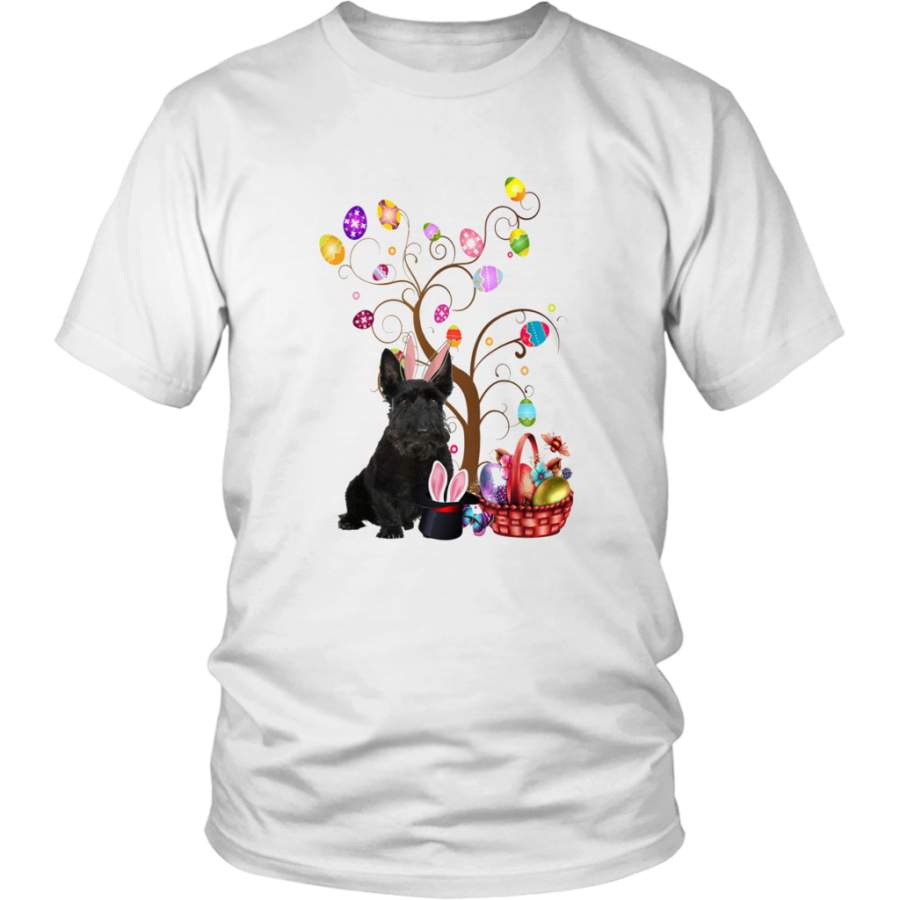 Bunny Scottish Terrier Easter Hunting Egg T-Shirt Mom Gift