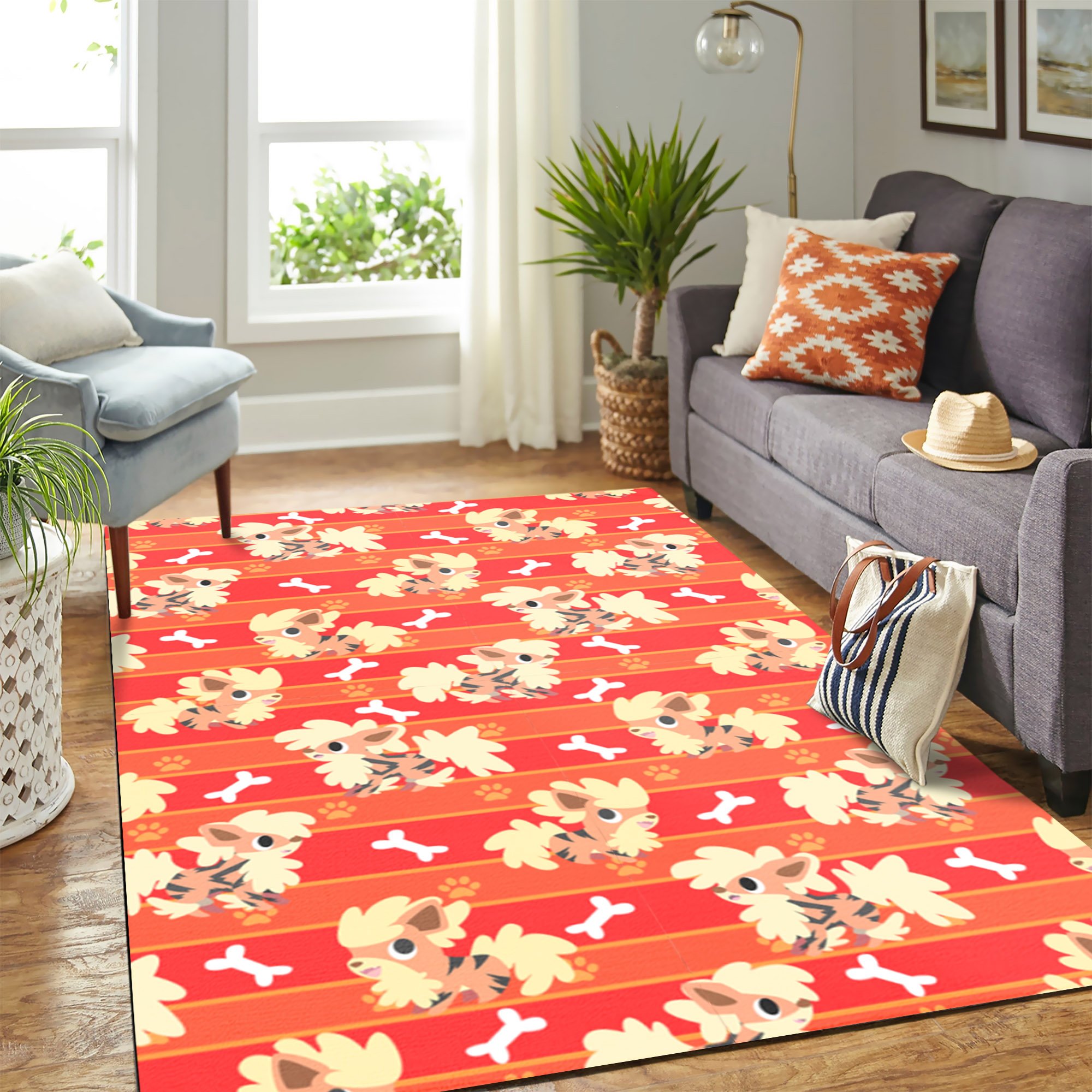 Arcanine fire partern pokemon carpet rug