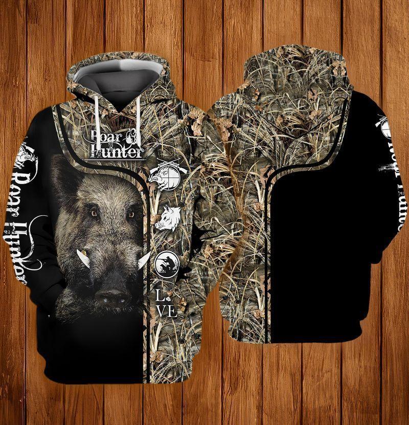 Boar Hunting All Over Print Unisex 3D Hoodie T Shirt All Over Print Plus Size S-5Xl