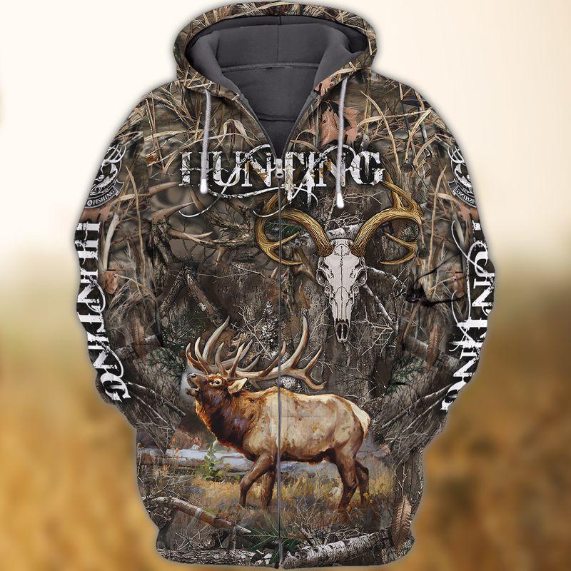 Deer Hunting All Over Print Unisex 3D Hoodie T Shirt All Over Print Plus Size S-5Xl