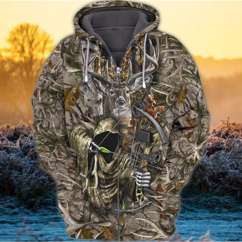 3D Deer Hunting Unisex 3D Hoodie T Shirt All Over Print Plus Size S-5Xl