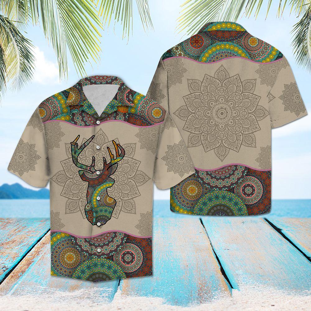 Deer Hunting Mandala Hawaiian Shirt For Men, Hawaiian Shirt For Women, Aloha Shirt, Hawaii Shirt