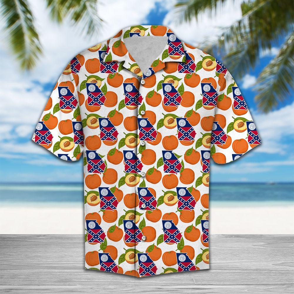 Georgia Peach Hawaiian Shirt For Men, Hawaiian Shirt For Women, Aloha Shirt, Hawaii Shirt