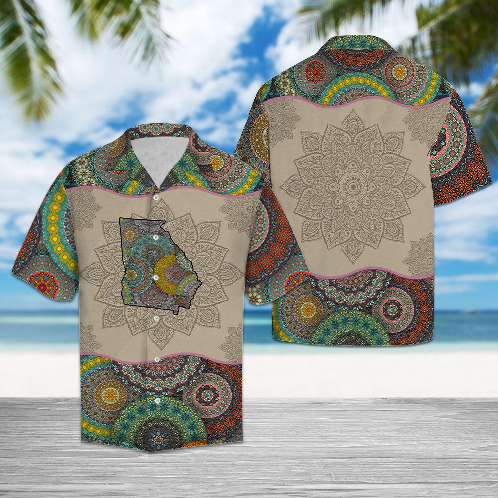 Awesome Georgia Mandala Hawaiian Shirt For Men, Hawaiian Shirt For Women, Aloha Shirt, Hawaii Shirt