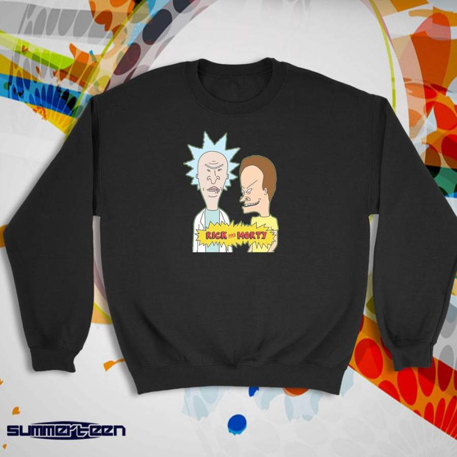 Beavis And Butthead Parody Rick And Morty Women’S Sweatshirt