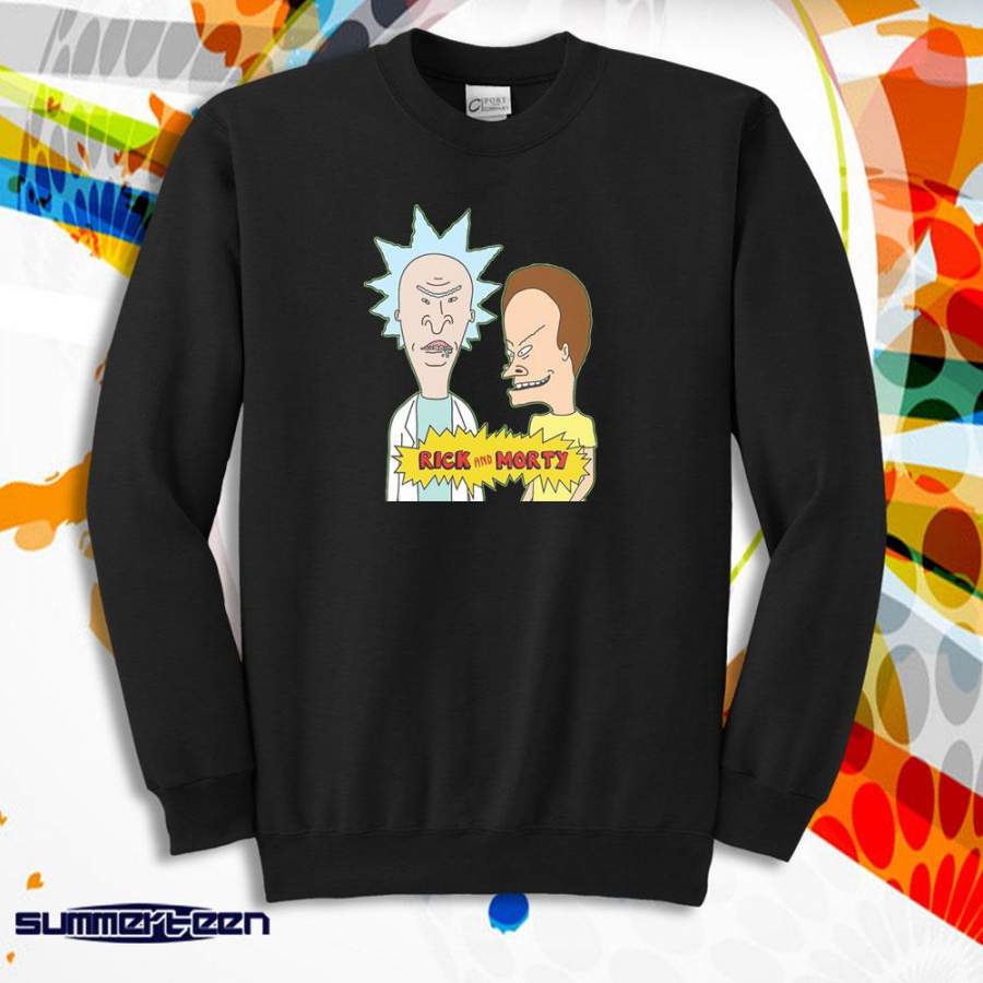 Beavis And Butthead Parody Rick And Morty Men’S Sweatshirt