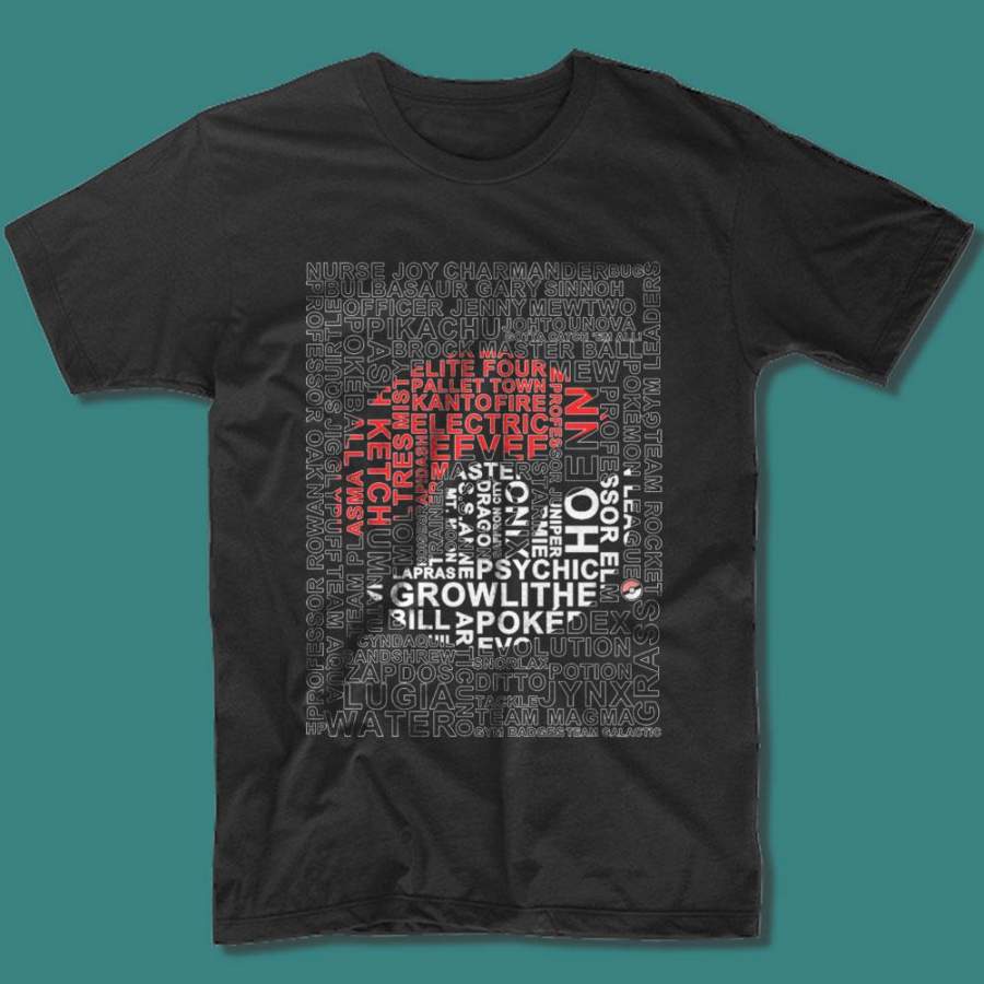 Pokemon Typography Pokeball Men’S T Shirt