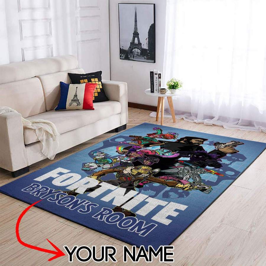 Customized Name Fortnite John Wick Area Rug Christmas Gift Game Rug Floor Decor