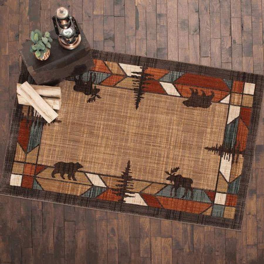 Bear Hunting Rustic Rug RCDD81F21483