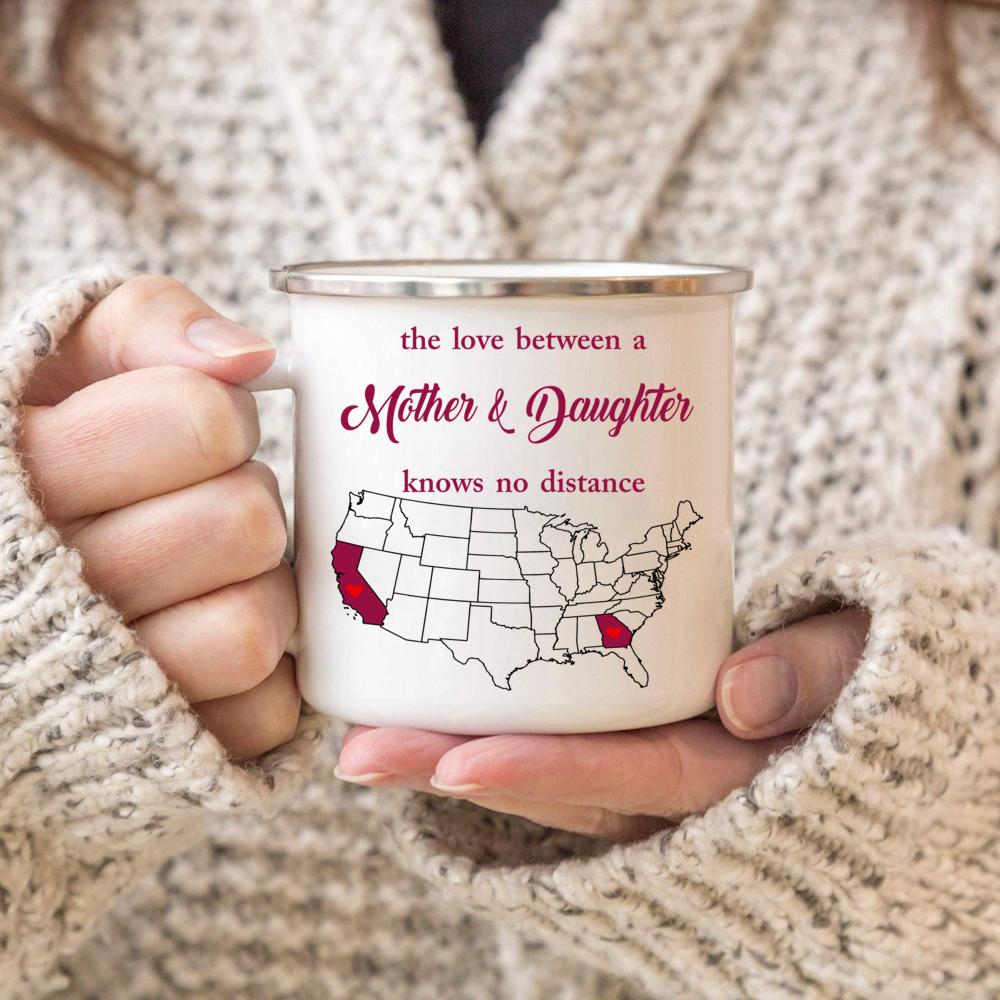 Georgia California The Love Between A Mother And Daughter Gift For Mother’s Day 11oz, 15oz Ceramic Mug, 12oz Campfire Mug