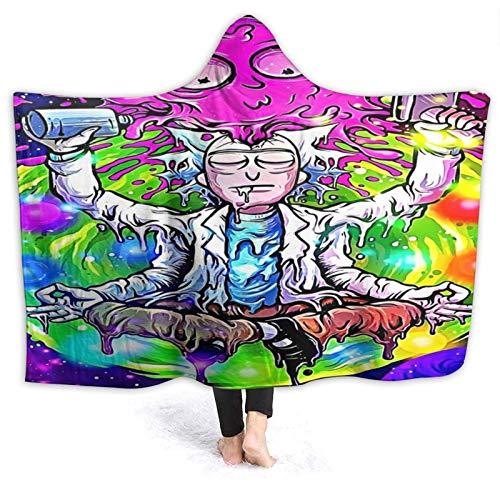 Anime Rick and Morty Meditation Christmas Hooded Blanket