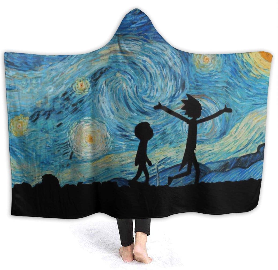 Cartoon Rick And Morty Hooded Blanket – Soft Wearable Blanket