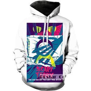 3D White Hoodie Rick and Morty