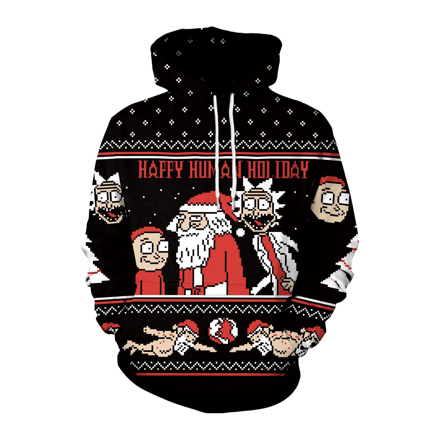 Anime Rick and Morty Christmas Hoodie