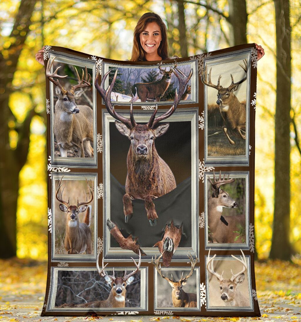 3d Deer Hunting Pocket Funny Gift For Hunters Fleece Blanket