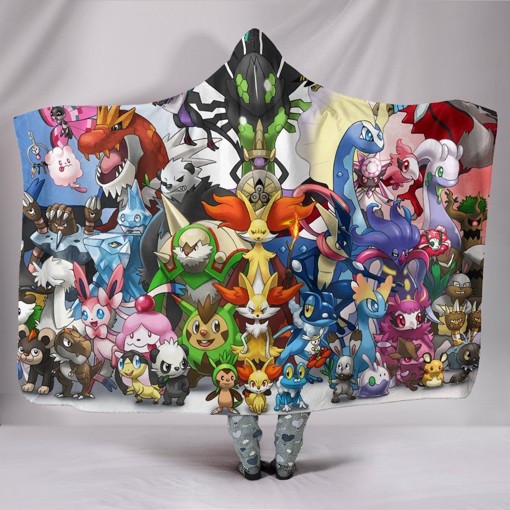 Anime Pokemon Hooded Blanket – Team Together Blanket